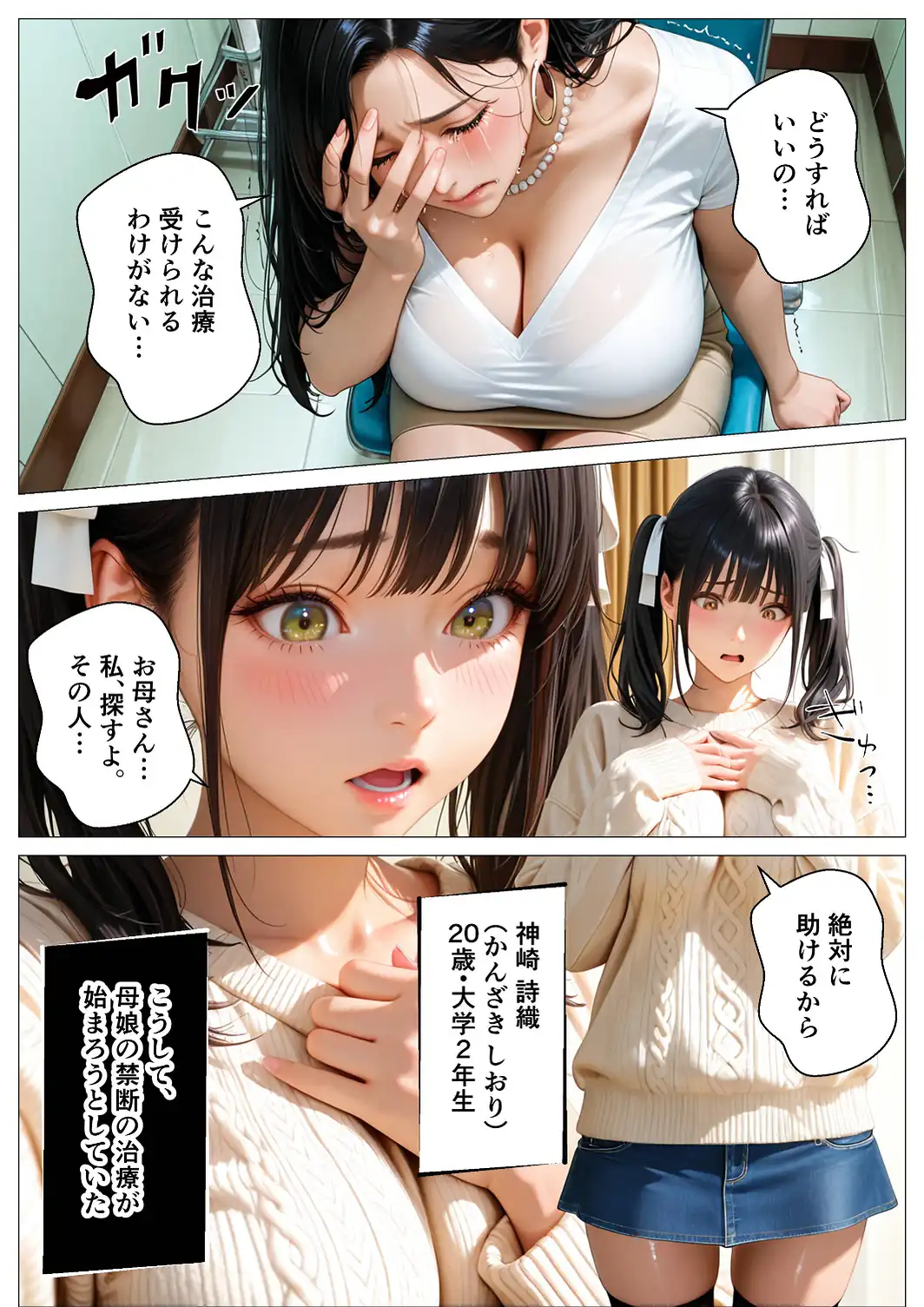 精液治療〜治療と称して放尿アクメするまで母娘を犯してみた〜【モザイク版】-サンプル画像6