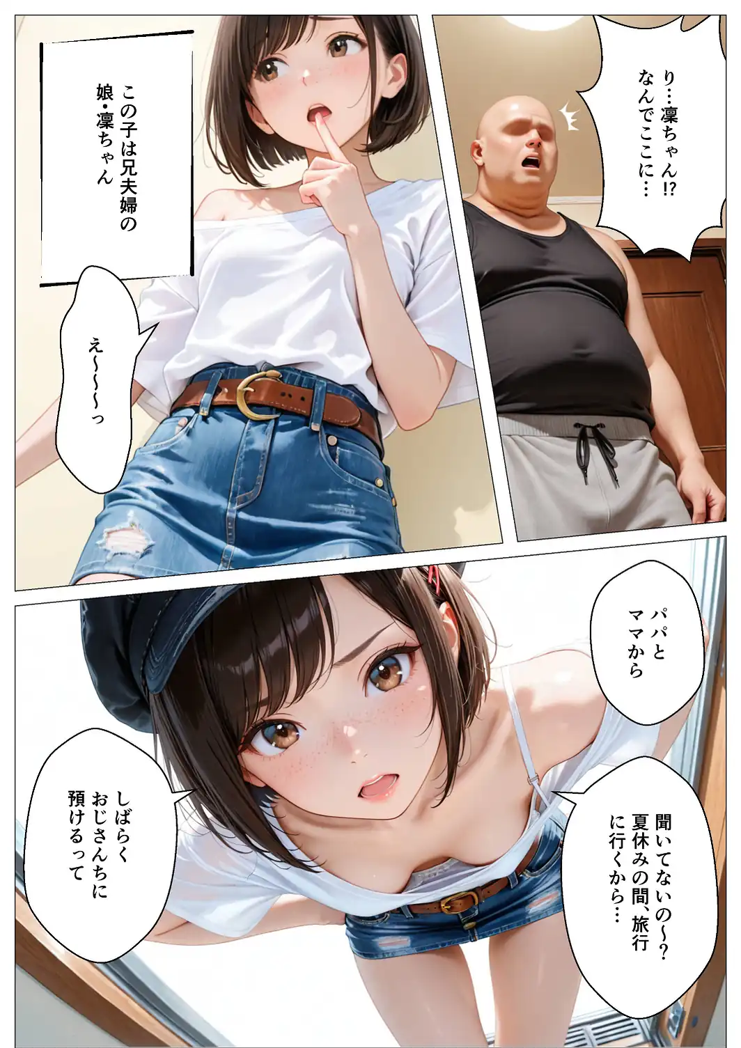 パンチラで誘惑してくるクソ生意気なそばかす姪っ子の弱みを握り調教した話【モザイク版】-サンプル画像2