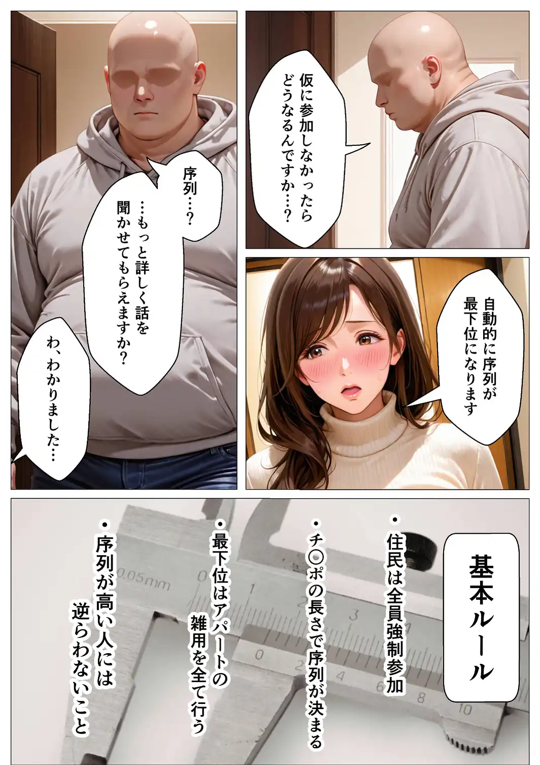 俺のアパートはチンポの長さで序列が決まる世界【モザイク版】-サンプル画像4