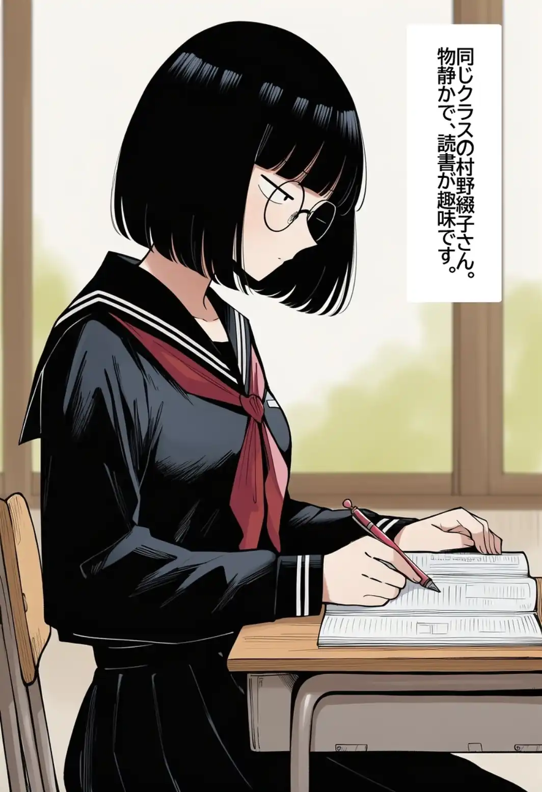地味で眼鏡な図書委員女子に無責任中出ししまくって孕ませる。【モザイク版】-サンプル画像1