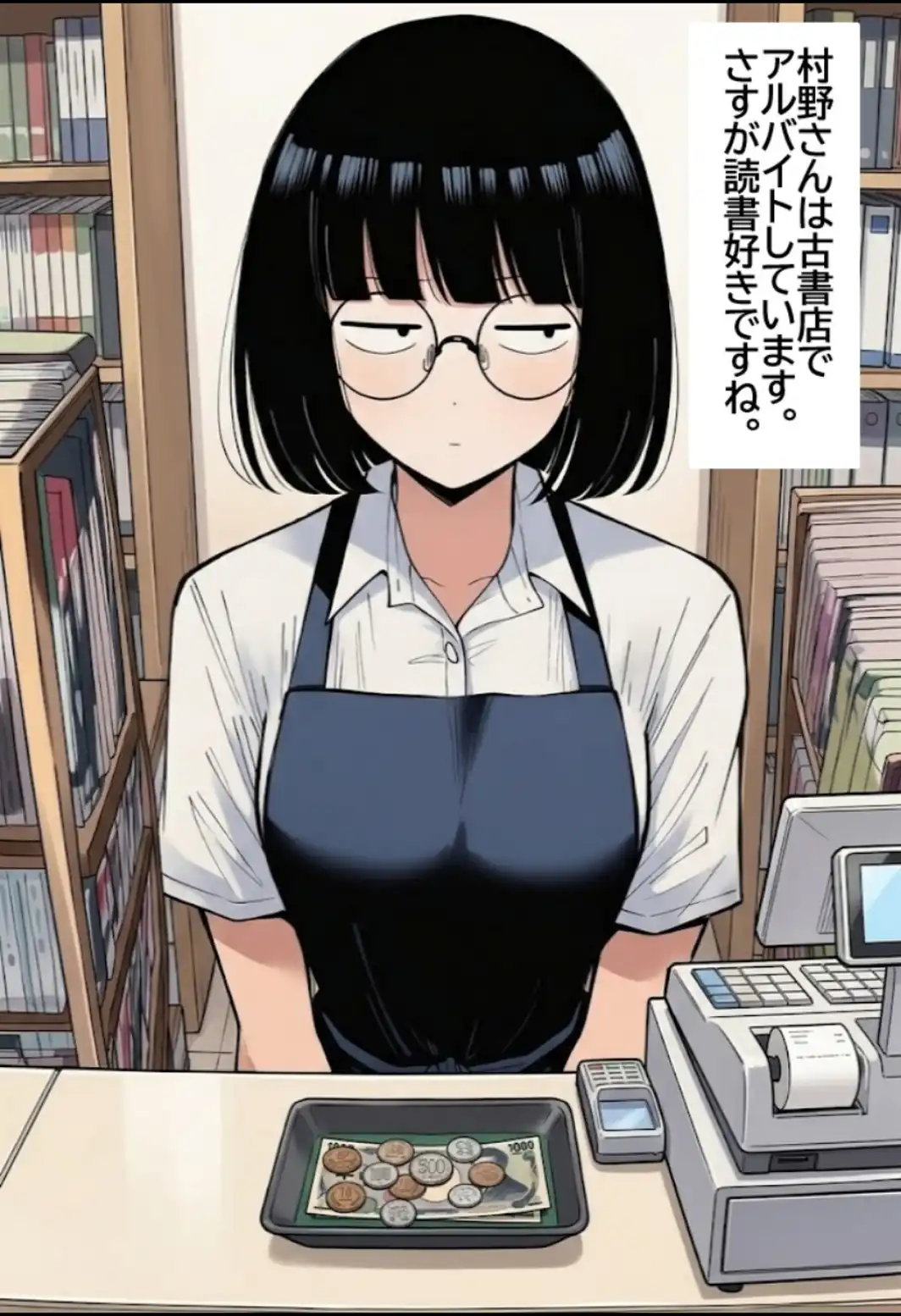 地味で眼鏡な図書委員女子に無責任中出ししまくって孕ませる。【モザイク版】-サンプル画像3