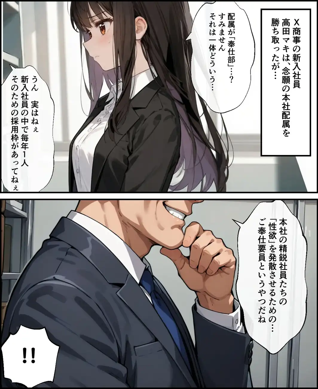 配属先は「奉仕部」でした 〜福利厚生で新入社員とH仕放題の会社〜【モザイク版】-サンプル画像1