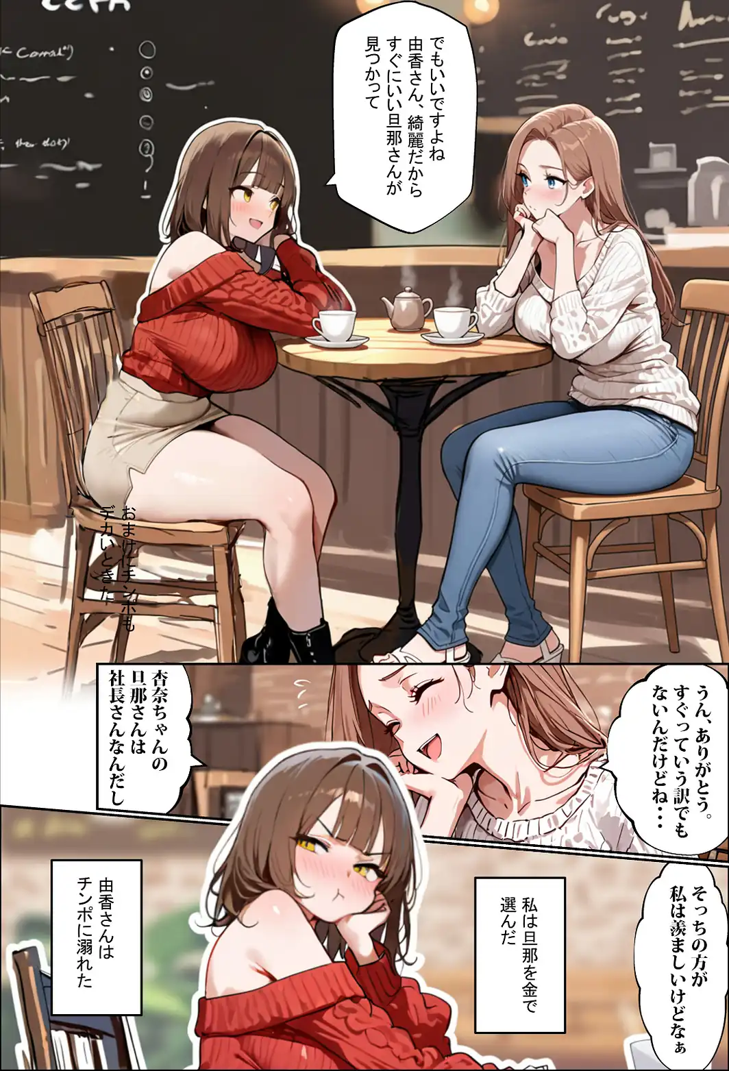 どうせ、チンポ交換SEXするのに2人の妻があーだのこーだの【棒消し修正版】-サンプル画像5