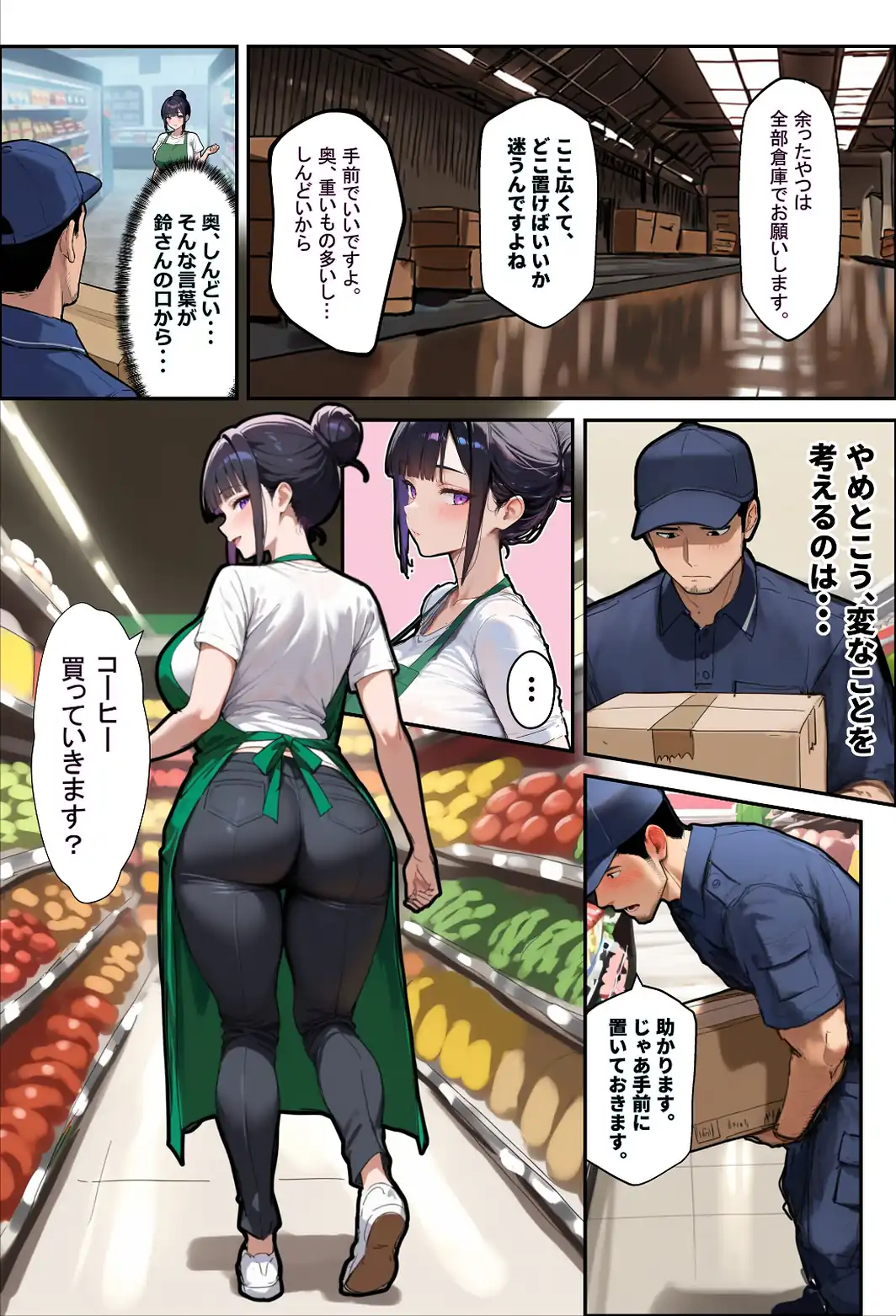 バ先のパートの主婦（28）が裸エプロンで誘惑して来たのでお返しに最大火力でマ〇コをグリグリした結果…【白抜き修正版】-サンプル画像4