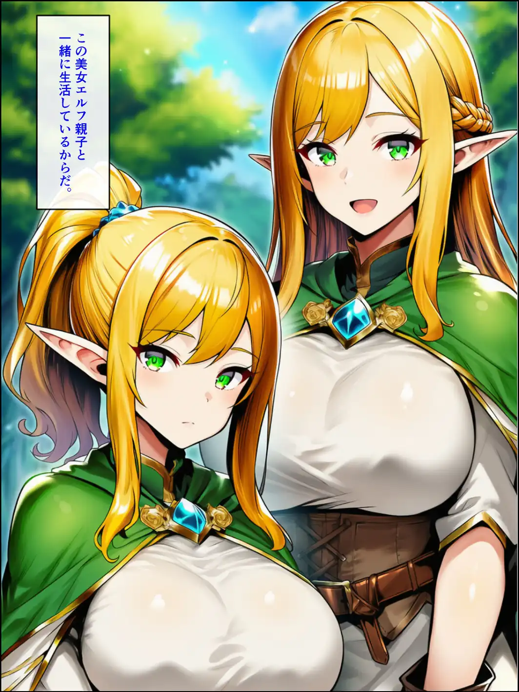 異世界転生して美人巨乳エルフ親子とらぶらぶセックスする話 〜娘編〜【モザイク版】-サンプル画像3