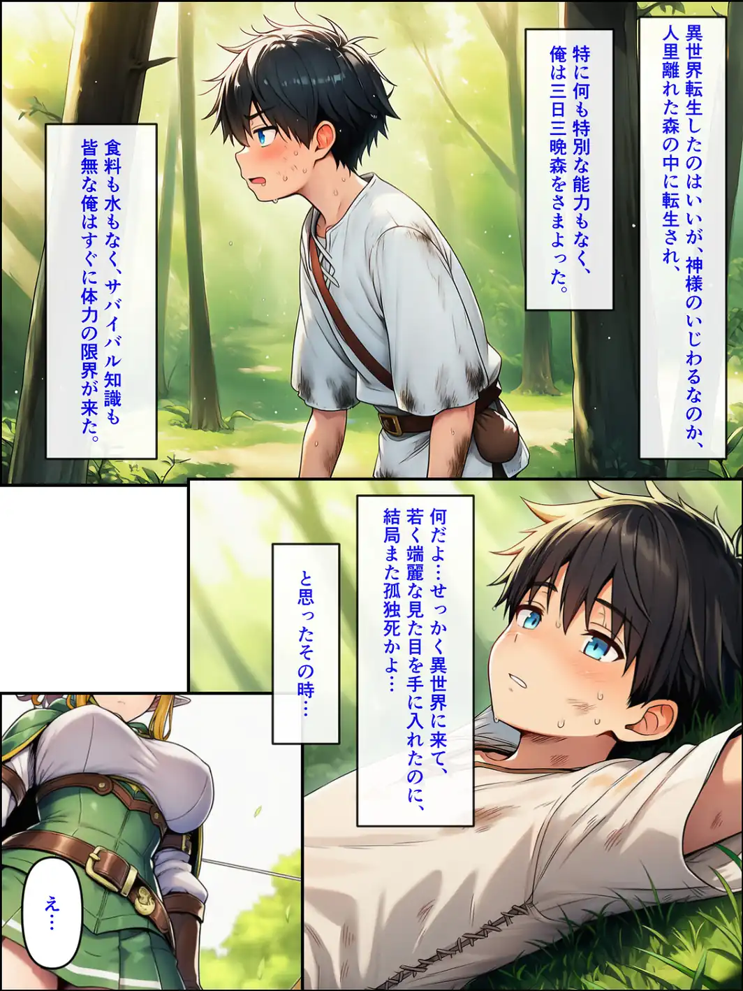 異世界転生して美人巨乳エルフ親子とらぶらぶセックスする話 〜娘編〜【モザイク版】-サンプル画像7