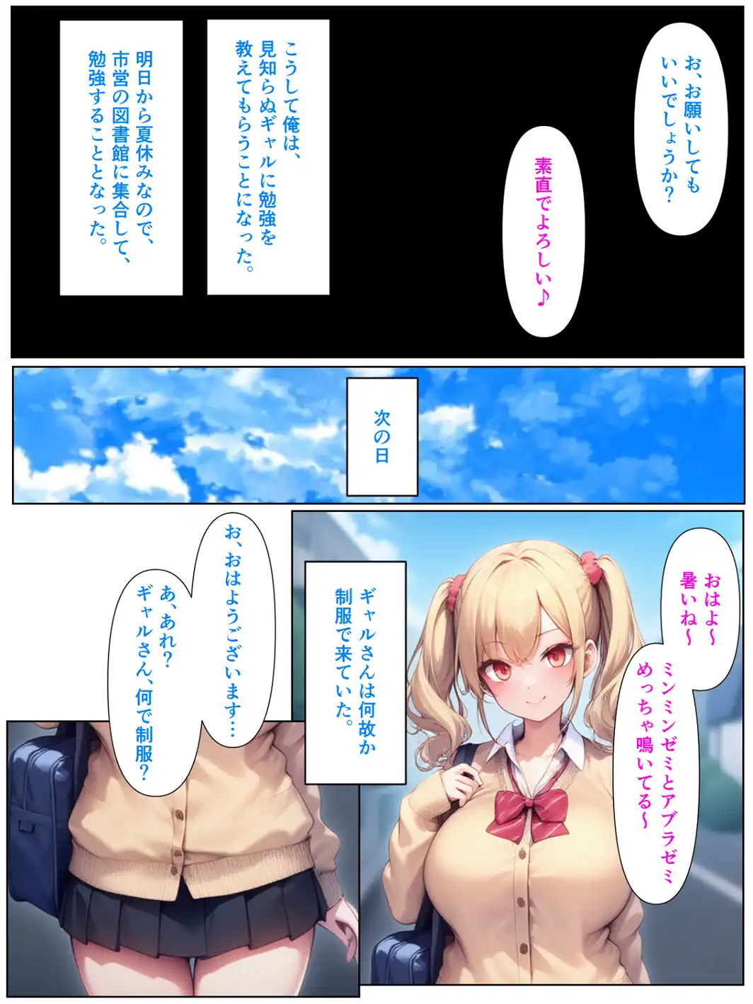 優等生の金髪ツインテの巨乳ギャルさんとラブラブエッチする話【モザイク版】-サンプル画像12