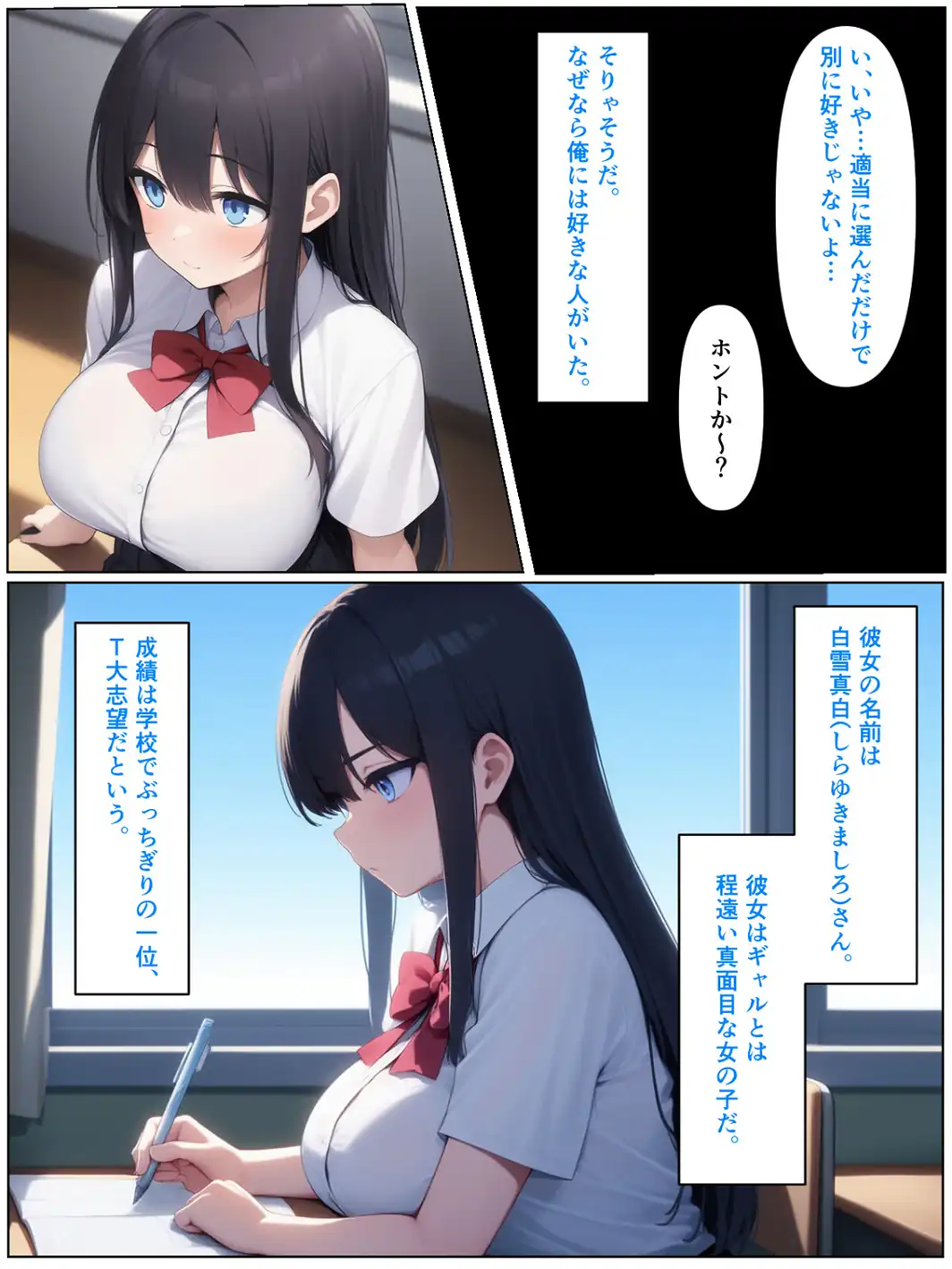 優等生の金髪ツインテの巨乳ギャルさんとラブラブエッチする話【モザイク版】-サンプル画像2
