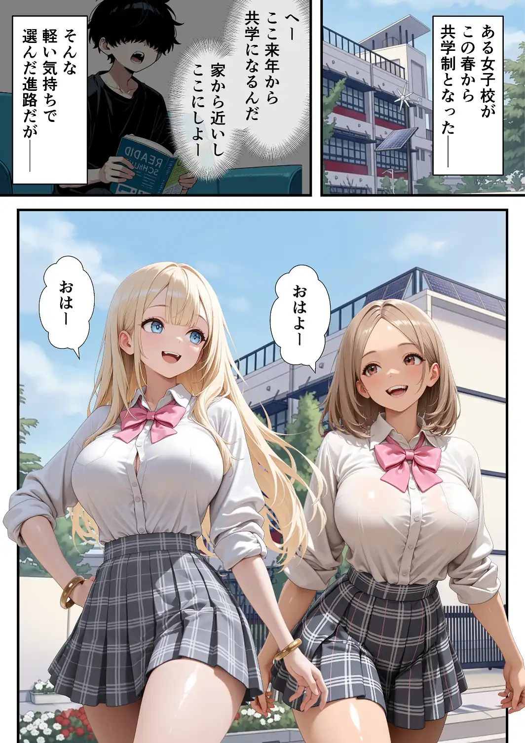 いじめられっ子の僕が催●アプリで性悪ギャルから逆レ○プ_搾精ハーレム地獄【モザイク版】-サンプル画像1