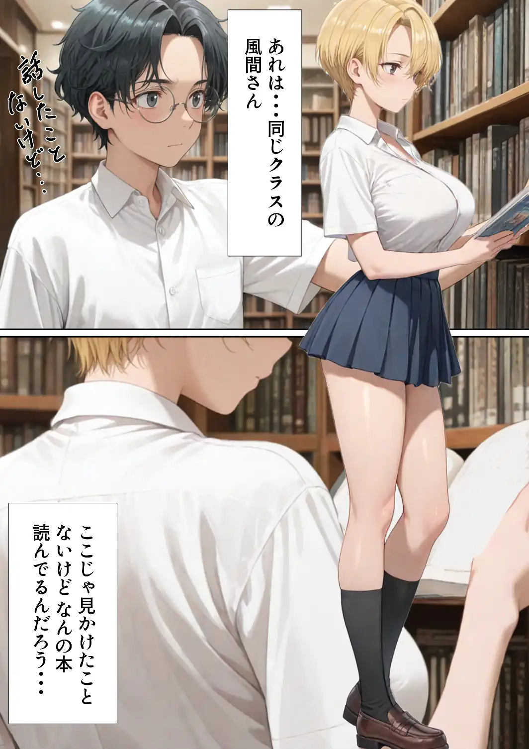エロ同人大好きな女子校生ギャルがクラスメイトと初濃厚SEX【白抜き修正版】-サンプル画像2