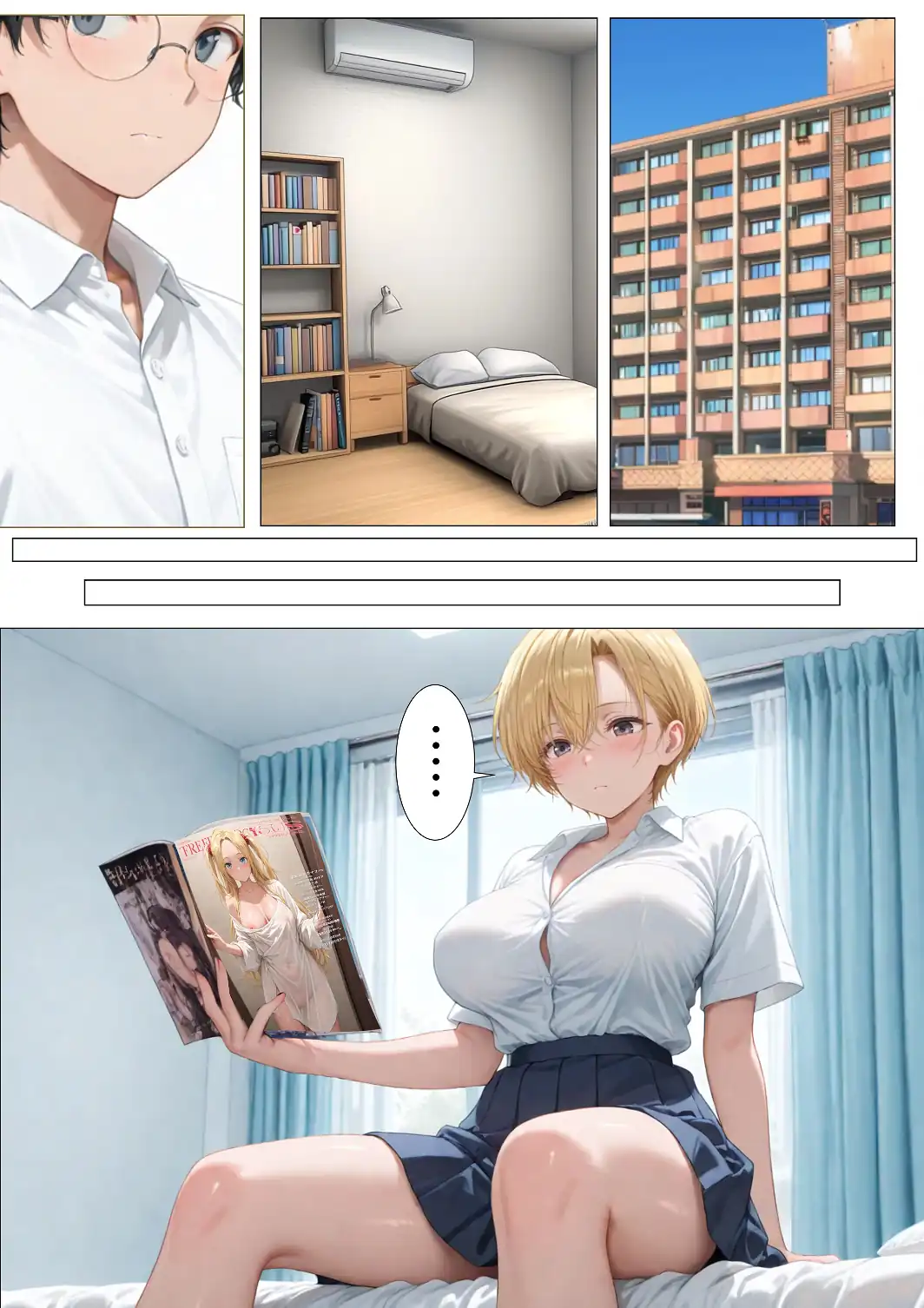 エロ同人大好きな女子校生ギャルがクラスメイトと初濃厚SEX【白抜き修正版】-サンプル画像9