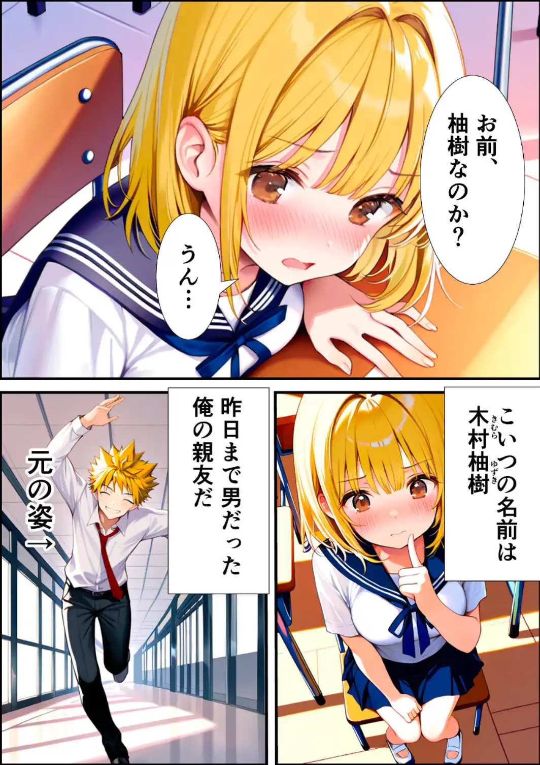 女体化した親友が俺の彼女になるまでの話【白抜き修正版】-サンプル画像4