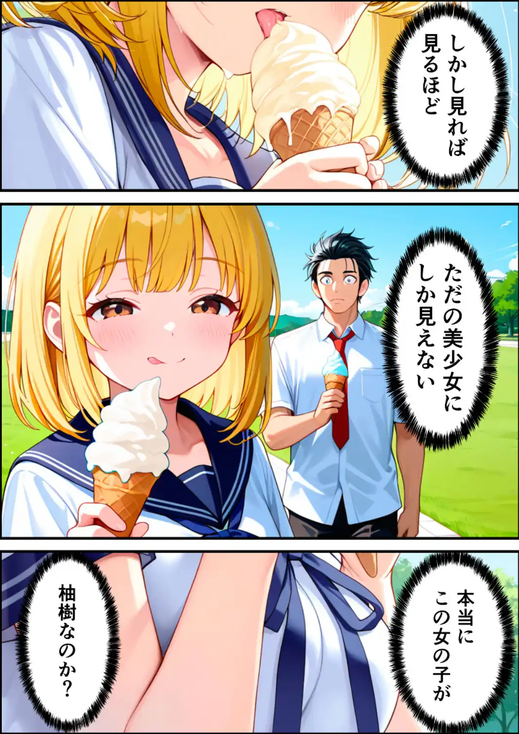 女体化した親友が俺の彼女になるまでの話【白抜き修正版】-サンプル画像7