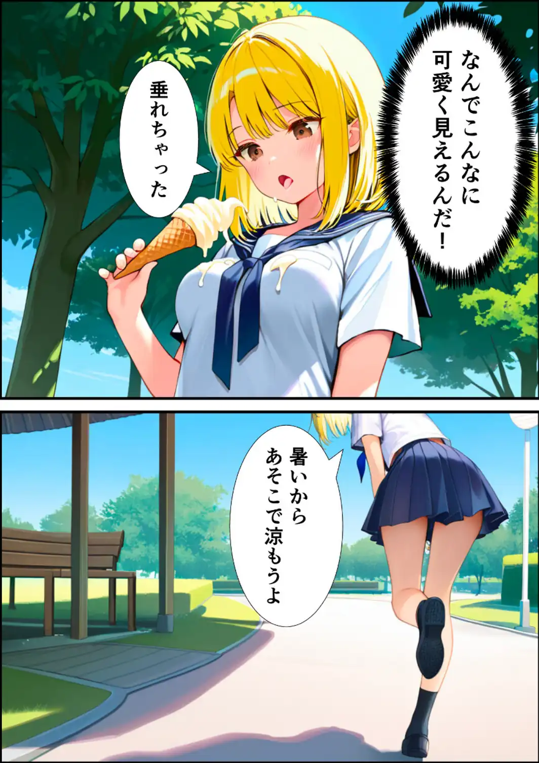 女体化した親友が俺の彼女になるまでの話【白抜き修正版】-サンプル画像9