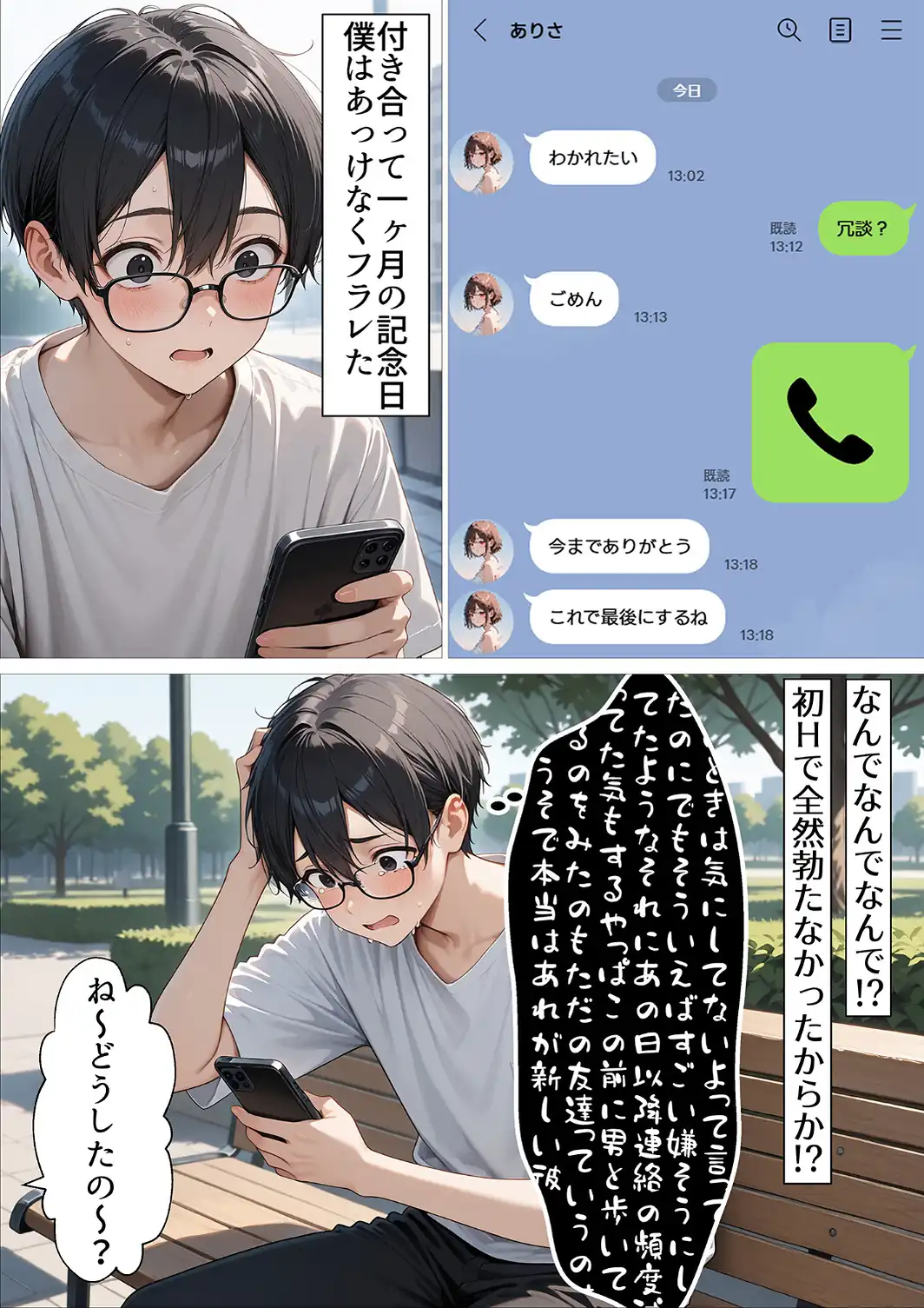 失恋したら生意気メスガキ少女と煽られわからされSEXできました。【モザイク版】-サンプル画像1