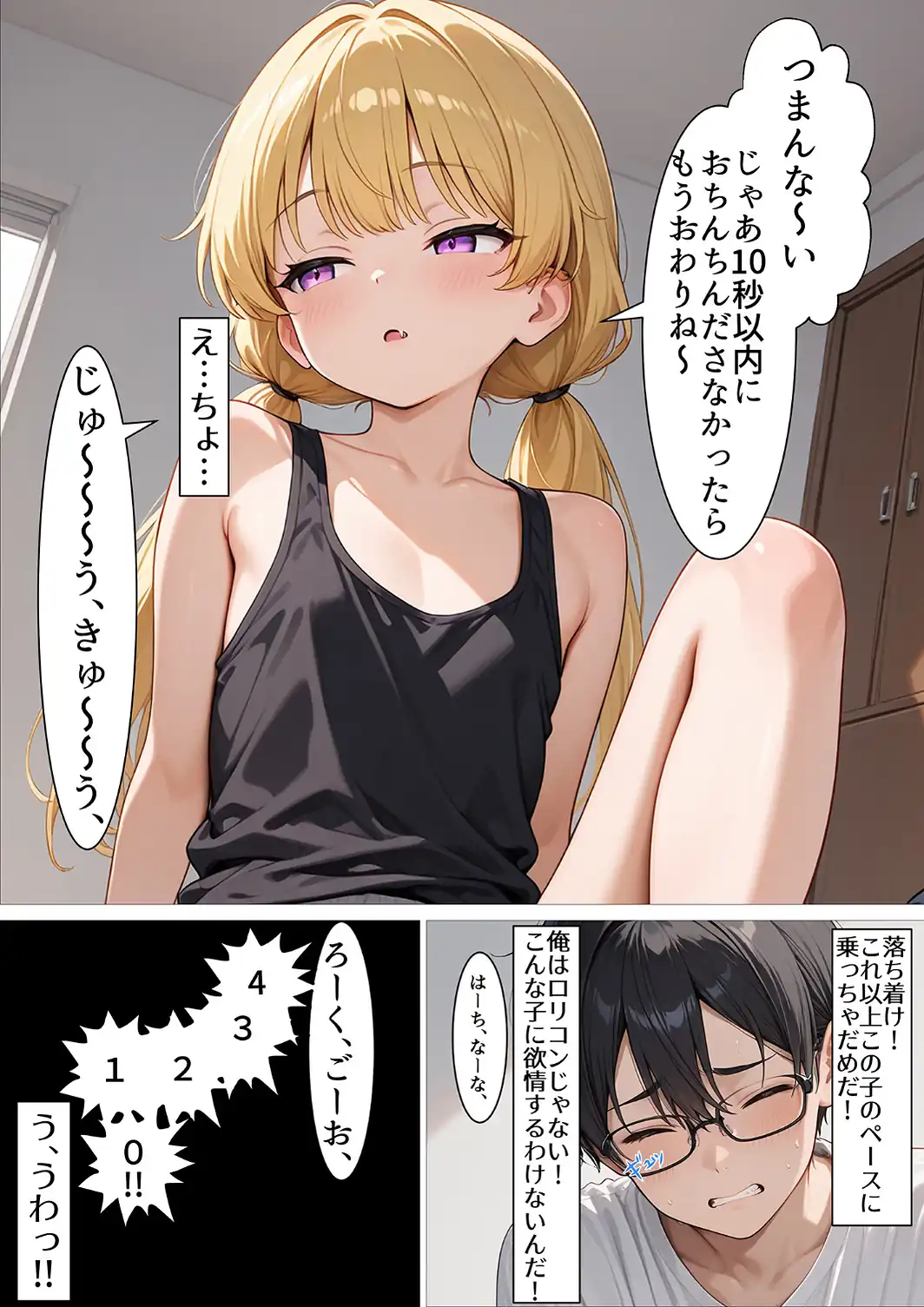 失恋したら生意気メスガキ少女と煽られわからされSEXできました。【モザイク版】-サンプル画像12