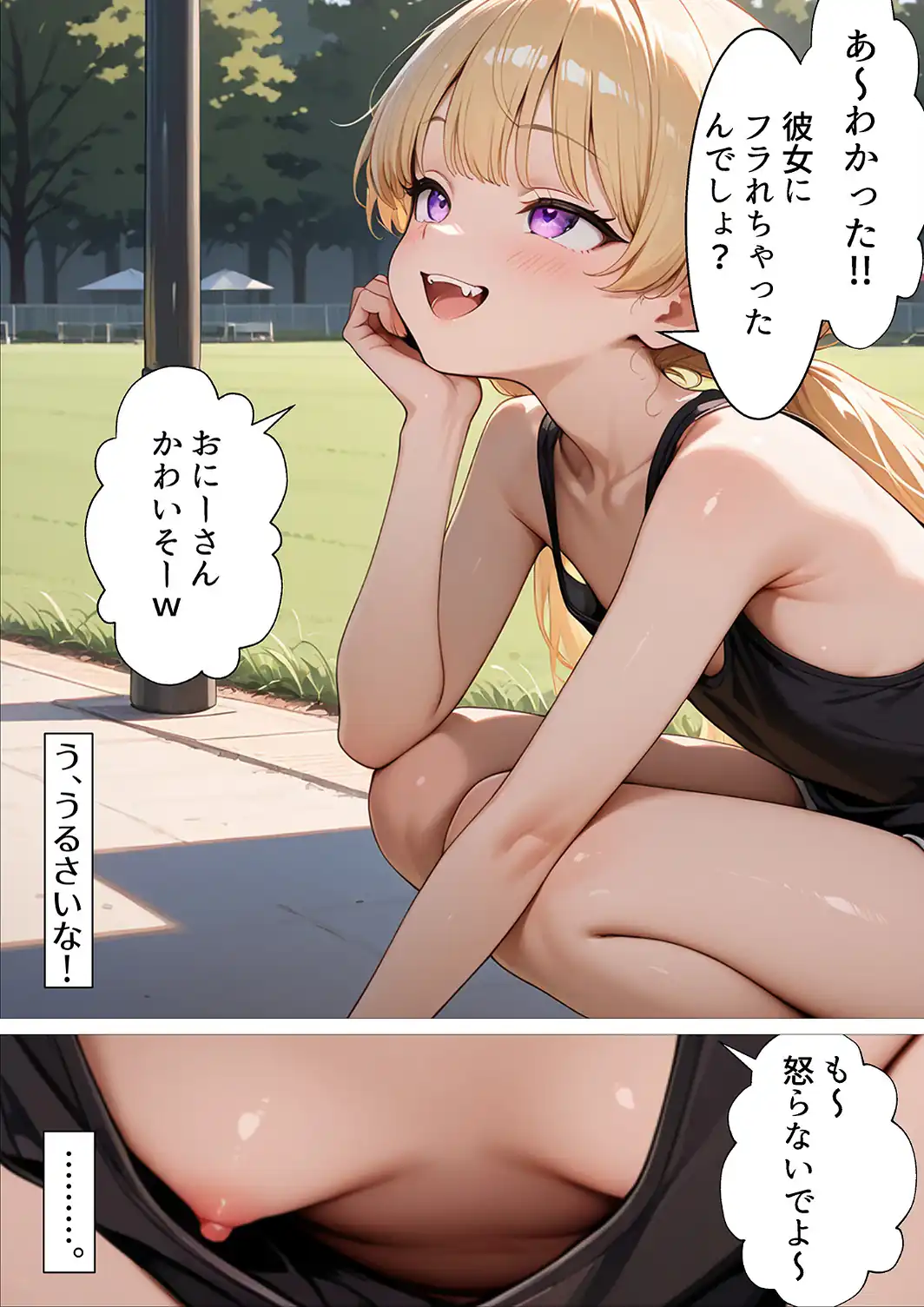 失恋したら生意気メスガキ少女と煽られわからされSEXできました。【モザイク版】-サンプル画像3