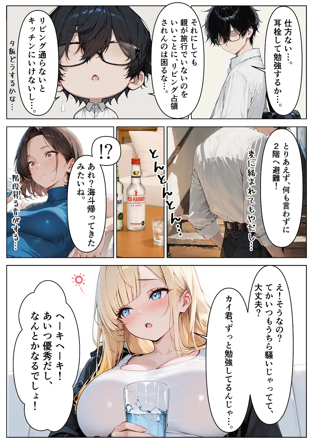 ねーちゃんの友達の爆乳ギャルに何度も射精管理された話【モザイク版】-サンプル画像13
