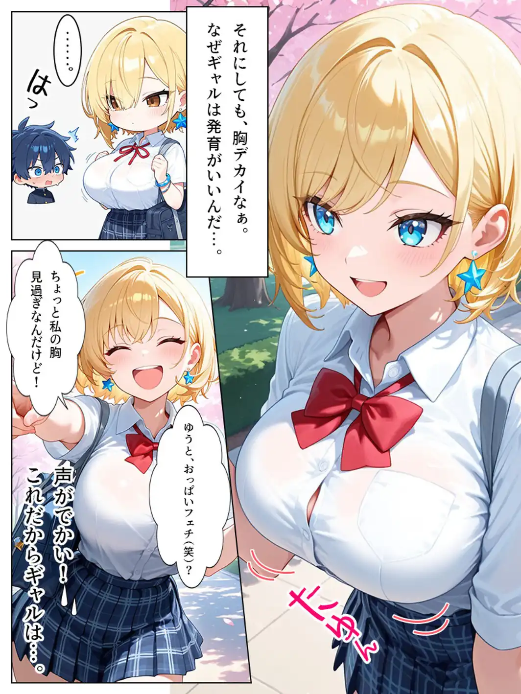 巨乳ギャル彼女とちっぱい妹と中出しセックス【モザイク版】-サンプル画像3