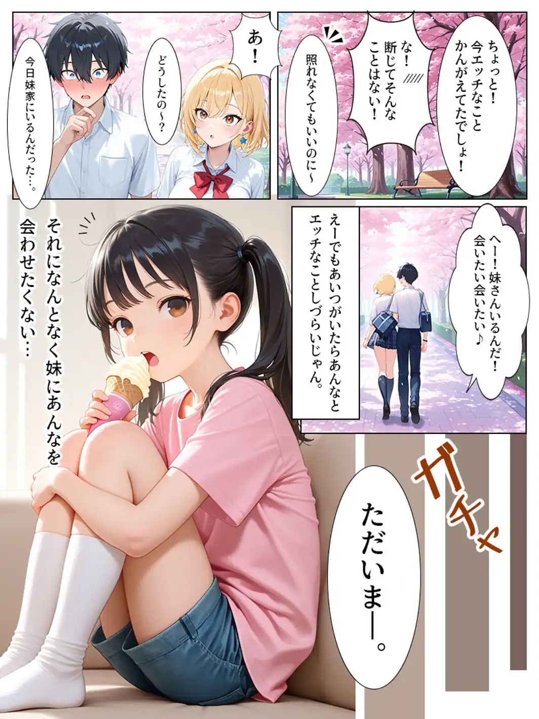 巨乳ギャル彼女とちっぱい妹と中出しセックス【モザイク版】-サンプル画像6