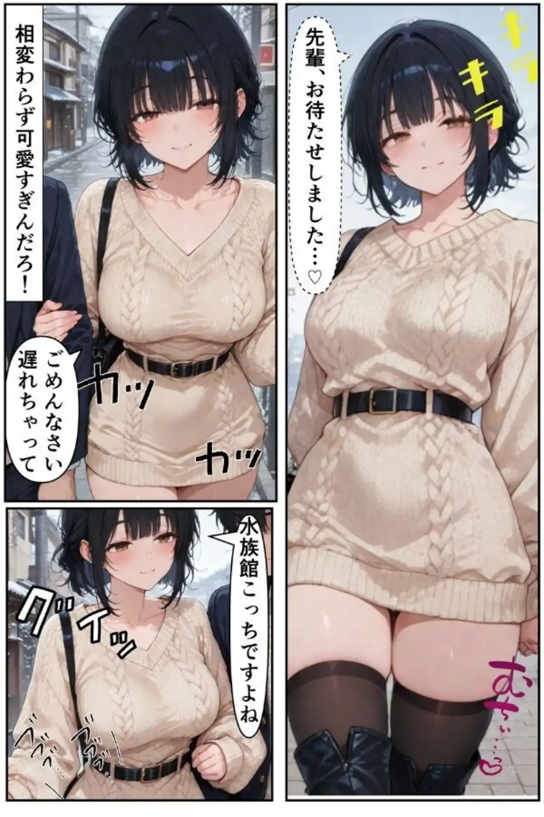 俺だけの事が大大大好きなクーデレ後輩ー付き合った後＆デート編ー【白抜き修正版】-サンプル画像2