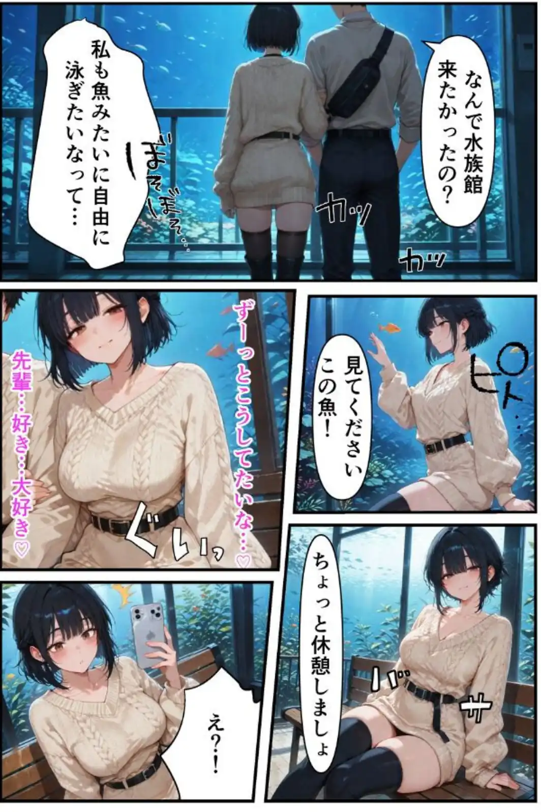 俺だけの事が大大大好きなクーデレ後輩ー付き合った後＆デート編ー【白抜き修正版】-サンプル画像9