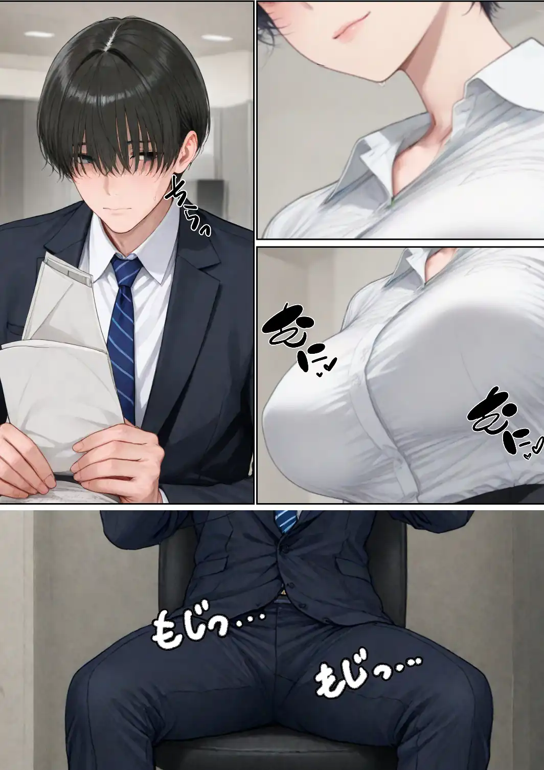 爆乳痴女の先輩OLが仕事しない後輩をヌキまくって性欲発散業務改善する話【白抜き修正版】-サンプル画像2