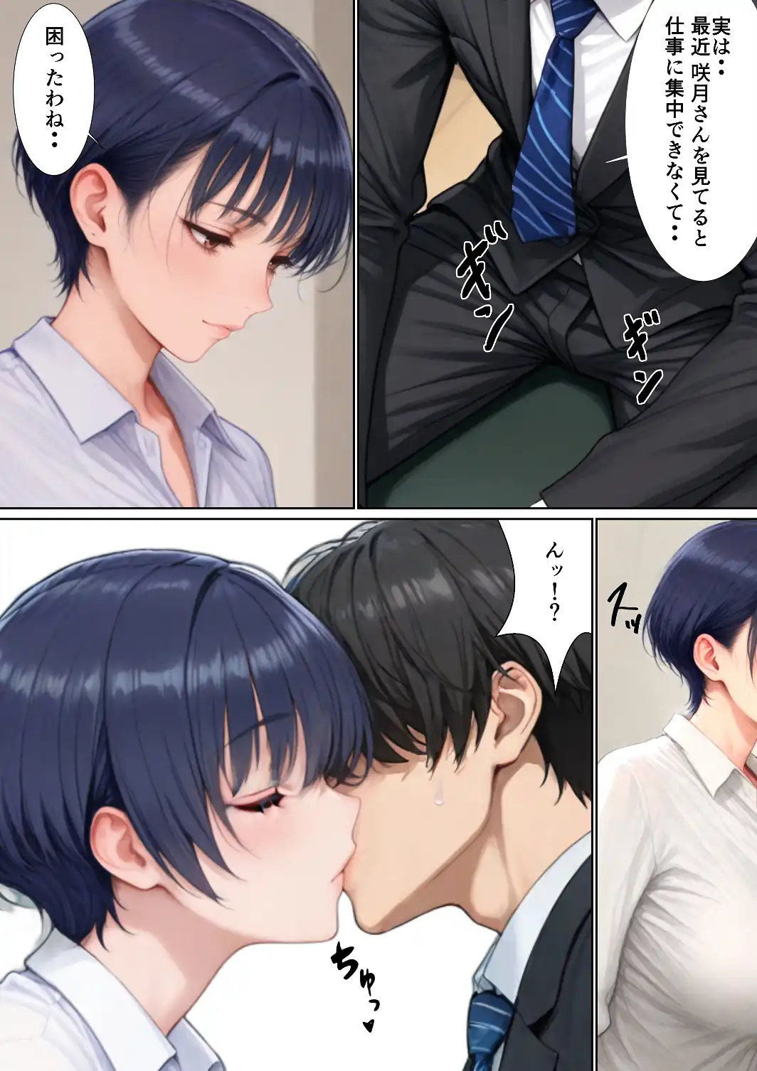 爆乳痴女の先輩OLが仕事しない後輩をヌキまくって性欲発散業務改善する話【白抜き修正版】-サンプル画像5