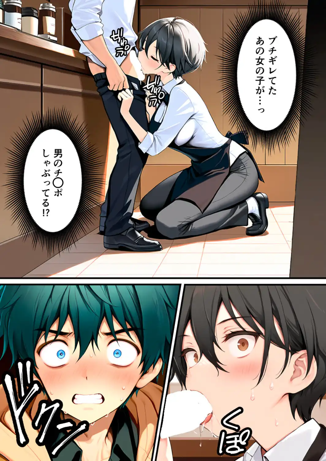 目つきの悪いボーイッシュなTSカフェ店員さんはお願いしたら中出しセックスさせてくれる（チョロい）【白抜き修正版】-サンプル画像13