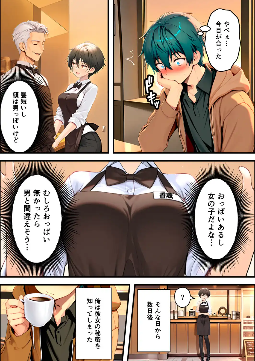 目つきの悪いボーイッシュなTSカフェ店員さんはお願いしたら中出しセックスさせてくれる（チョロい）【白抜き修正版】-サンプル画像9