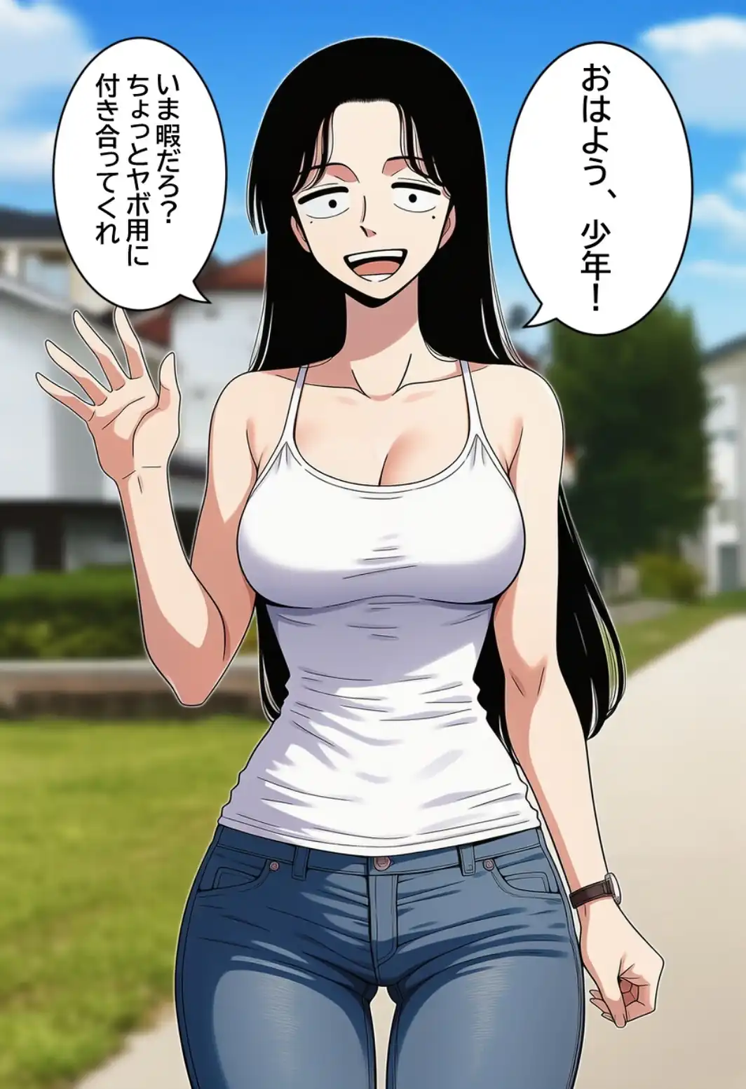 僕のことを「少年」と呼ぶ近所のお姉さんに、無責任中出しして孕ませる。【モザイク版】-サンプル画像1