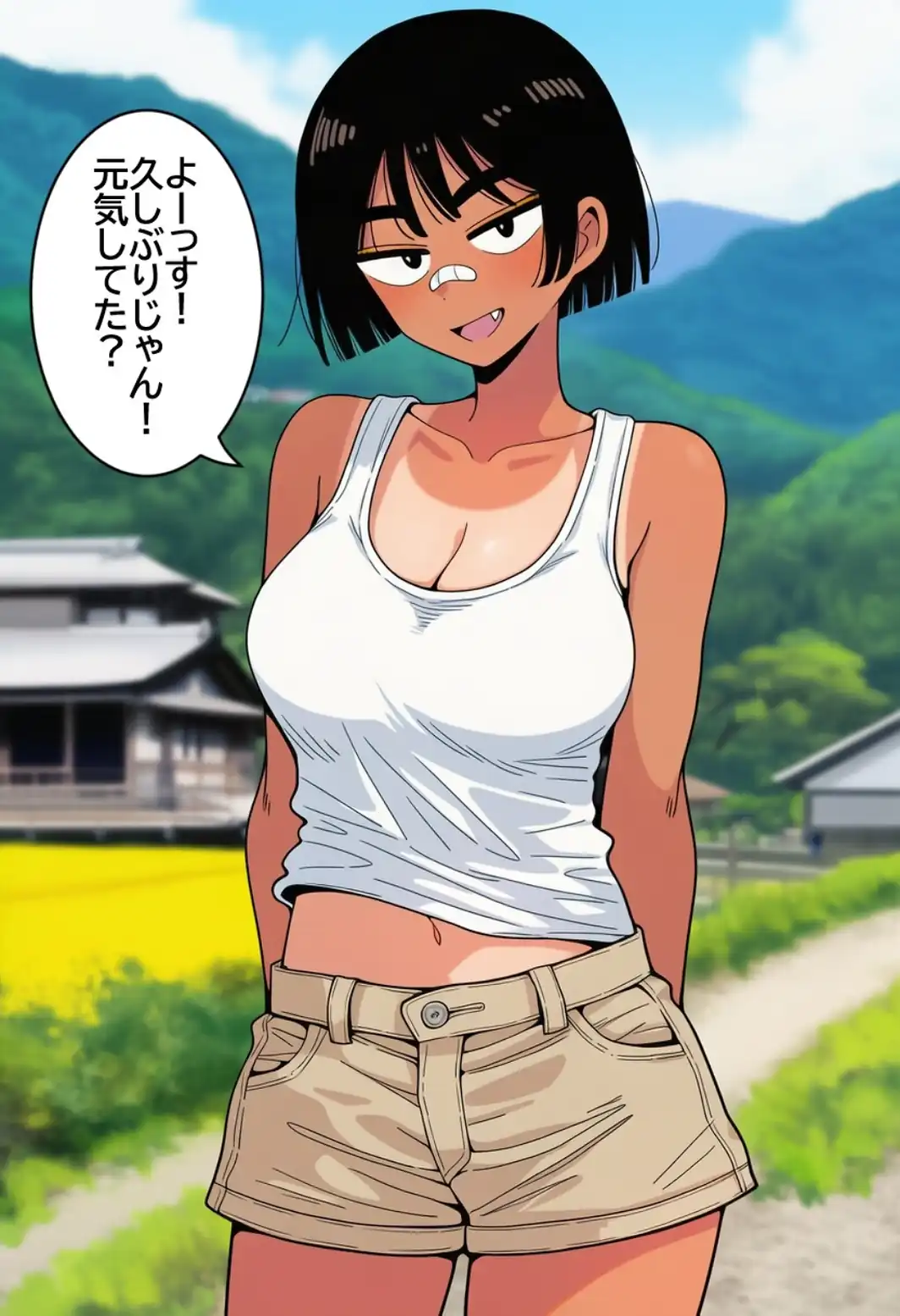ボーイッシュ褐色陸上女子に無責任中出ししまくって孕ませるまで。【モザイク版】-サンプル画像1