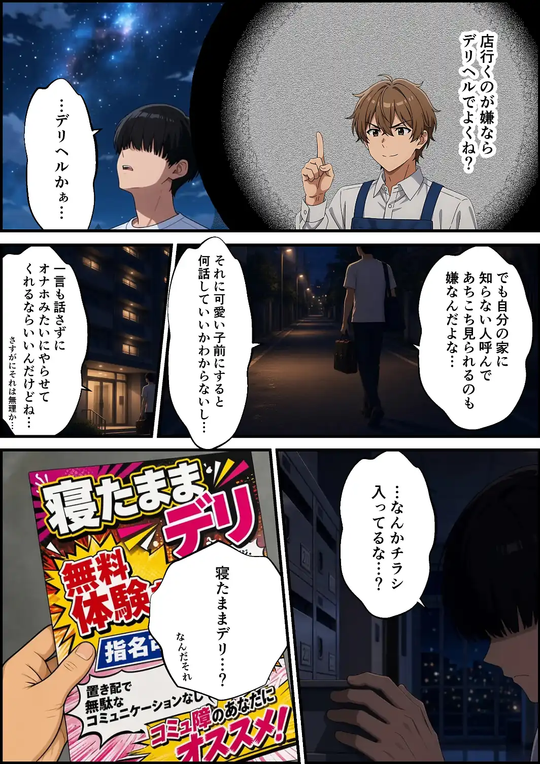 寝たままデリ 〜コミュ障が置き配された女の子で童貞卒業するようです〜【モザイク版】-サンプル画像6