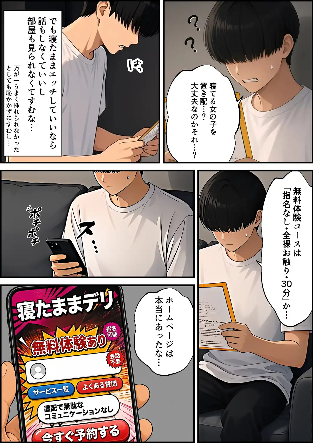 寝たままデリ 〜コミュ障が置き配された女の子で童貞卒業するようです〜【モザイク版】-サンプル画像8