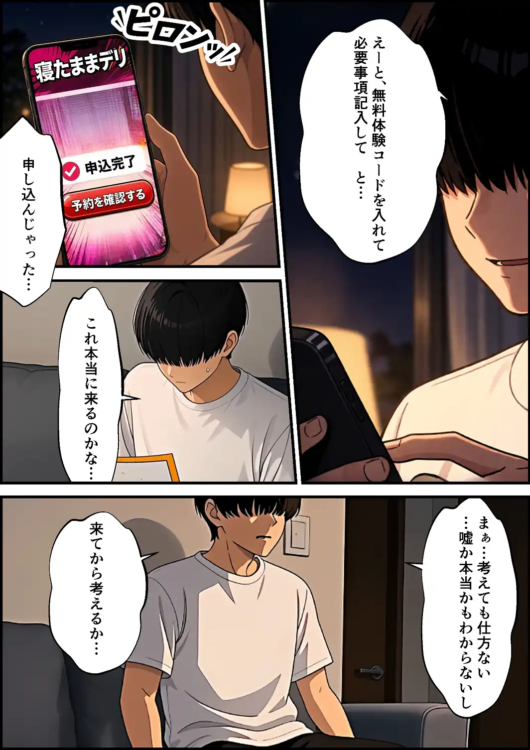 寝たままデリ 〜コミュ障が置き配された女の子で童貞卒業するようです〜【モザイク版】-サンプル画像9