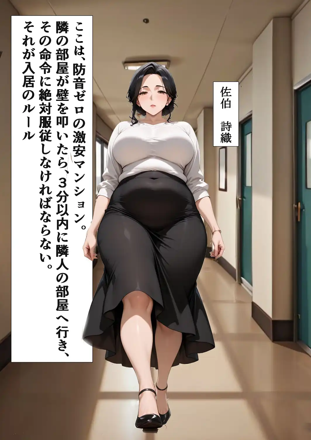 訳あり物件ーノックで隣人の性処理係ー隣人に壁に突き立てられメス声絶頂【白抜き修正版】-サンプル画像1