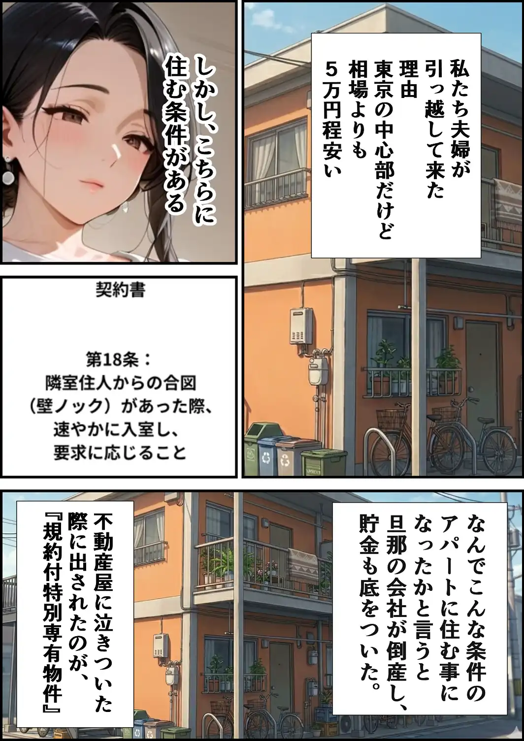 訳あり物件ーノックで隣人の性処理係ー隣人に壁に突き立てられメス声絶頂【白抜き修正版】-サンプル画像2