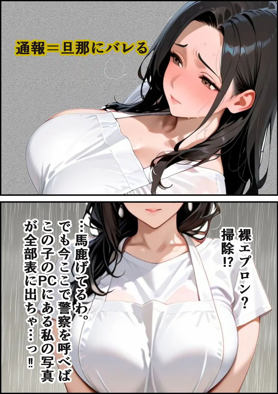 家政婦の人妻〜旦那との通話中に背徳の不倫に溺れる【白抜き修正版】-サンプル画像15