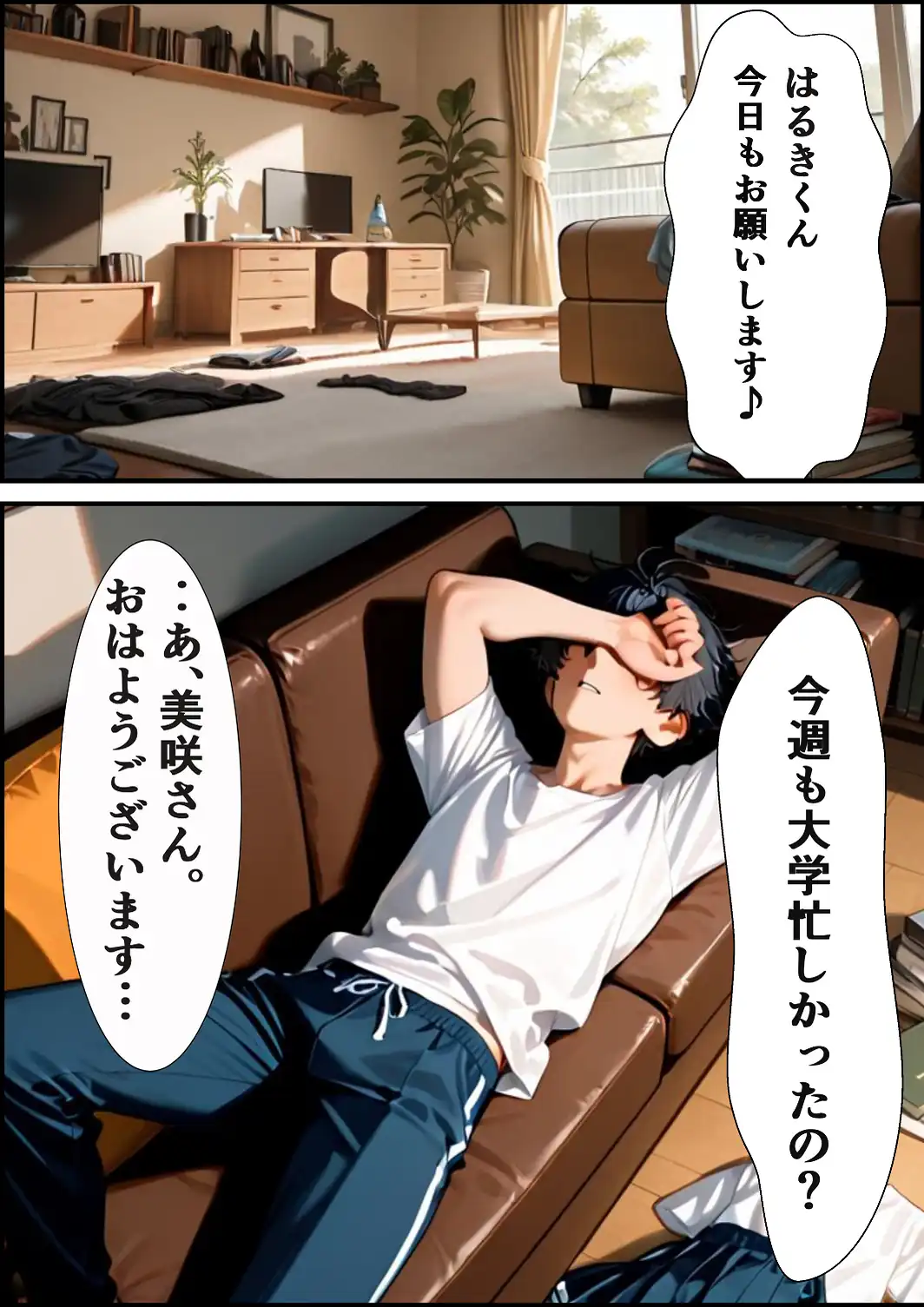 家政婦の人妻〜旦那との通話中に背徳の不倫に溺れる【白抜き修正版】-サンプル画像7