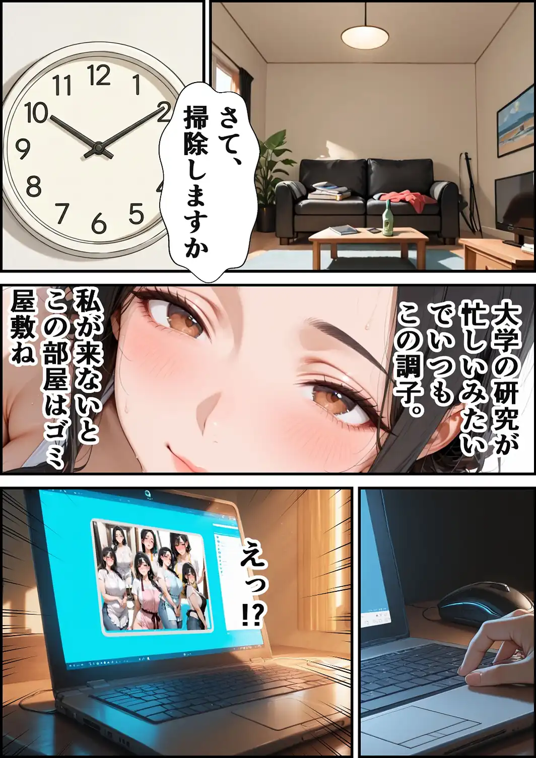家政婦の人妻〜旦那との通話中に背徳の不倫に溺れる【白抜き修正版】-サンプル画像9