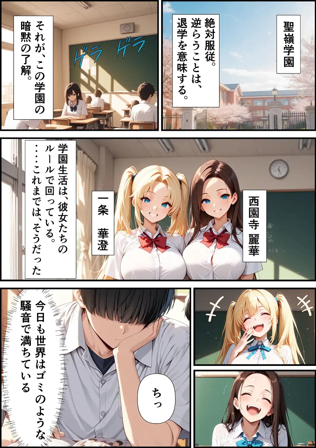 校則改変アプリ〜ゴミ扱いしてた俺の肉〇で女王たちがメス堕ち【白抜き修正版】-サンプル画像1