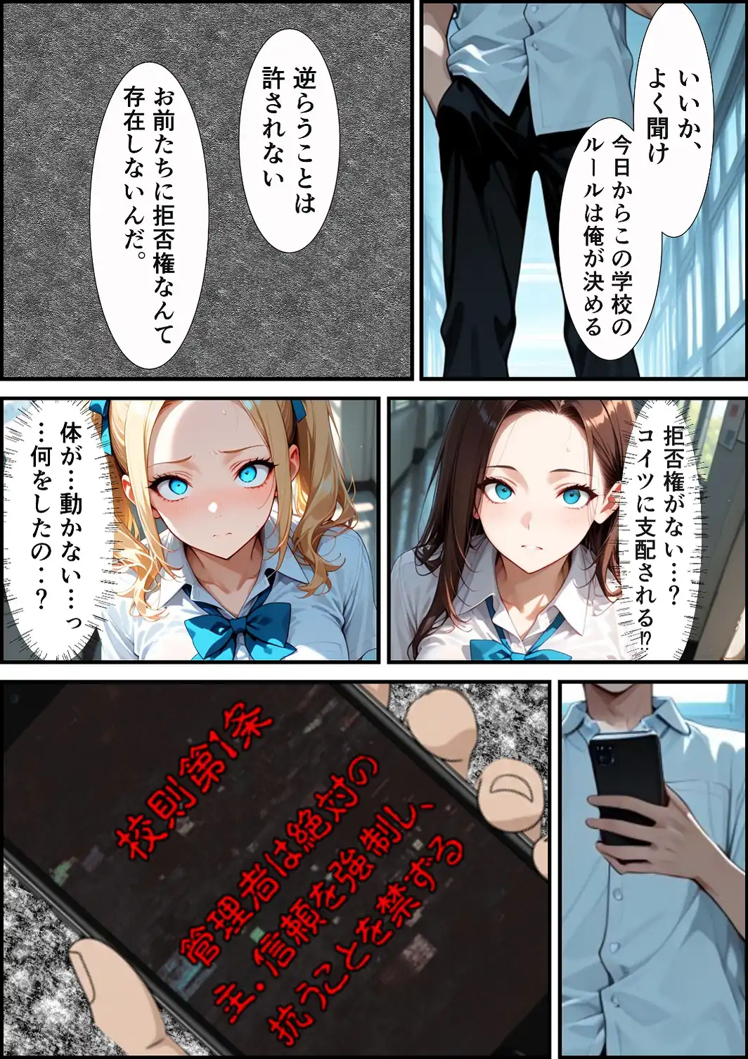 校則改変アプリ〜ゴミ扱いしてた俺の肉〇で女王たちがメス堕ち【白抜き修正版】-サンプル画像13