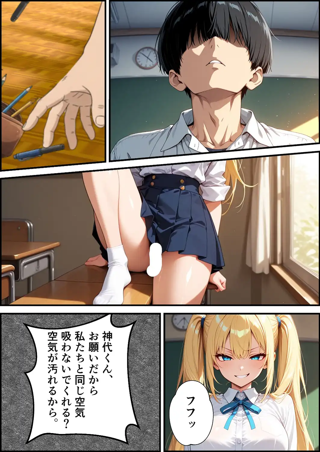 校則改変アプリ〜ゴミ扱いしてた俺の肉〇で女王たちがメス堕ち【白抜き修正版】-サンプル画像3