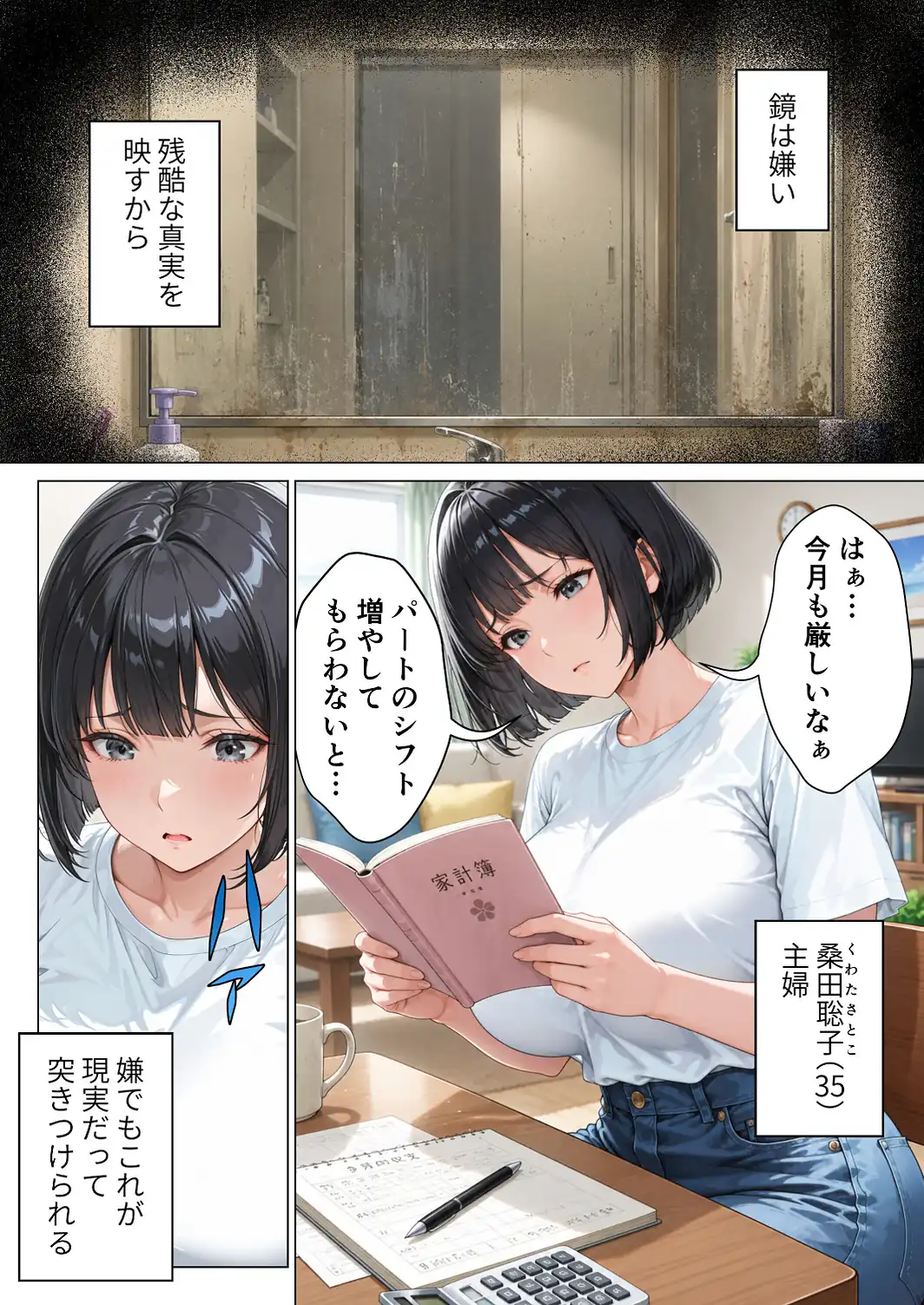 家事代行のパート主婦が金で買えたので熟れた肉体を開発して俺専用中出し肉便器にした話【モザイク版】-サンプル画像1