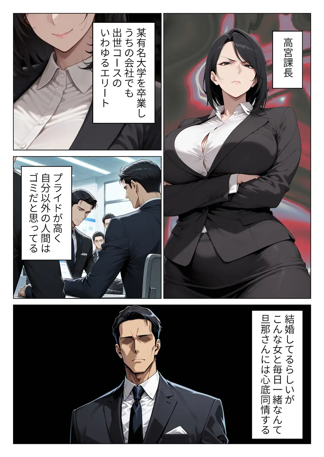 パワハラ人妻上司を俺のデカチンで完堕ちさせたら見られて興奮する変態痴女になった話【モザイク版】-サンプル画像3
