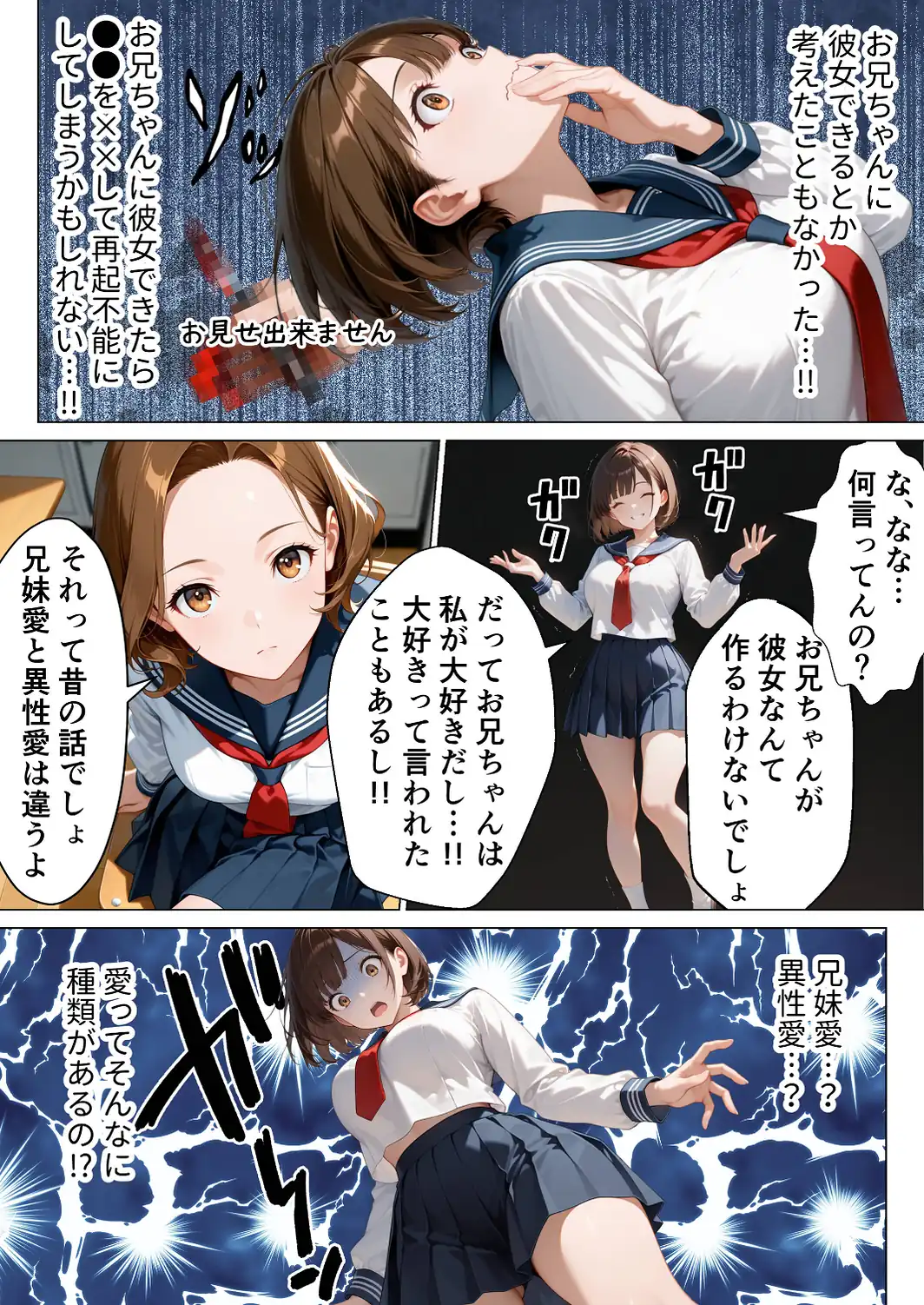 俺のことが大好きな爆乳妹と生ハメしたら中出しあまあまセックスに発展した話【モザイク版】-サンプル画像4