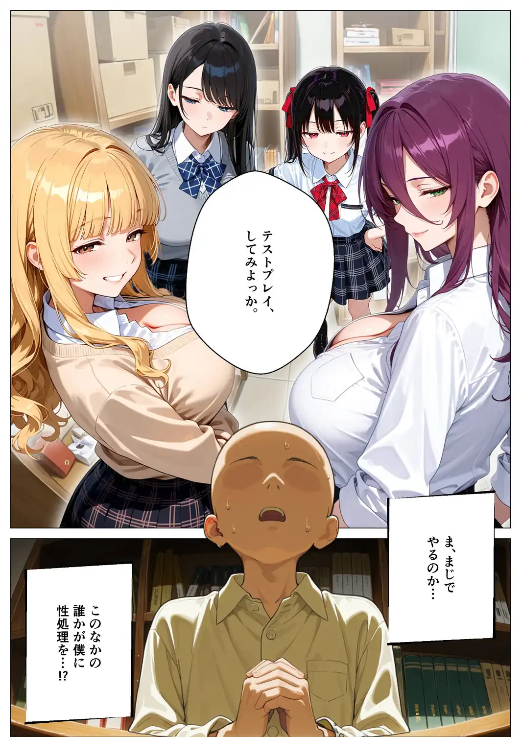 モブの俺、茶道部を占領され、一軍ギャル4人組の罰ゲーム対象になった話【モザイク版】-サンプル画像14